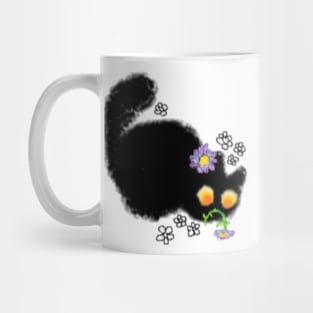 Curious Flower Cat MS paint Mug